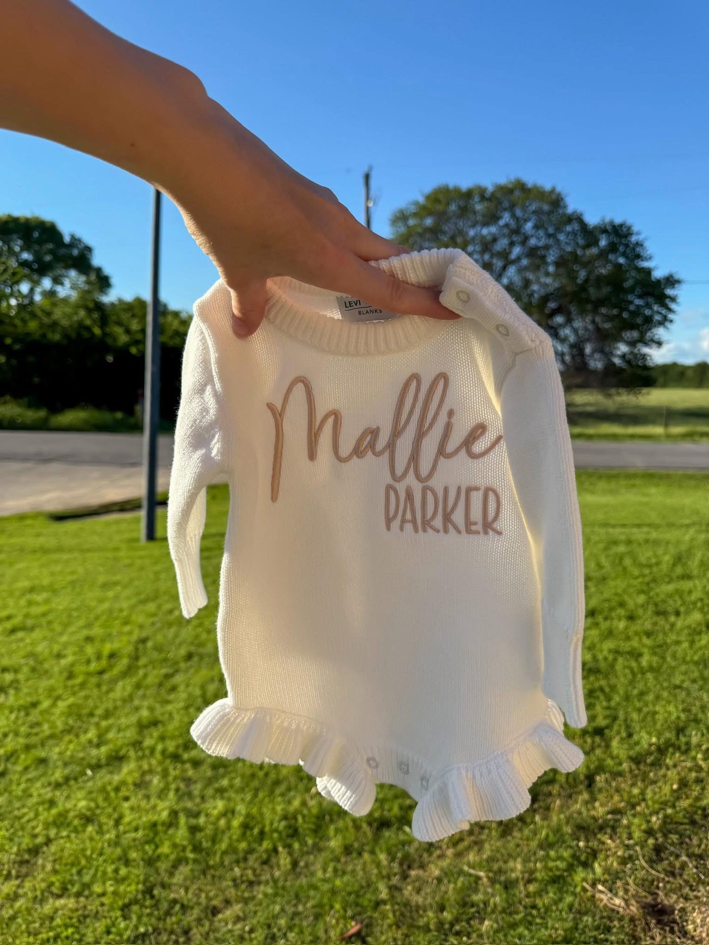 Newborn knit with ruffles
