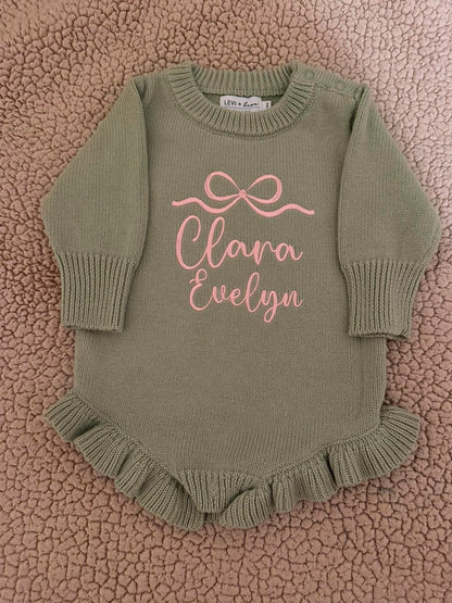 Newborn knit with ruffles