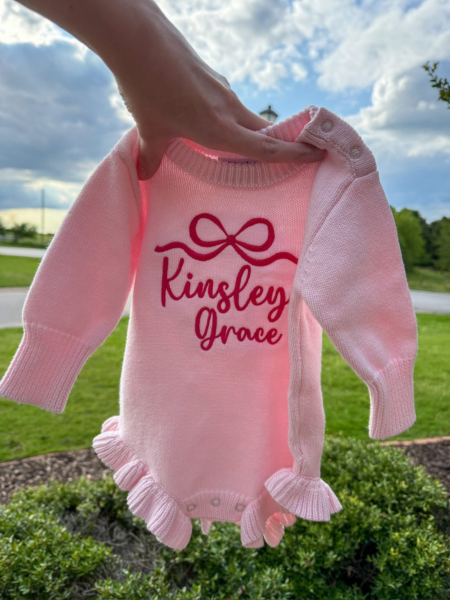 Newborn knit with ruffles