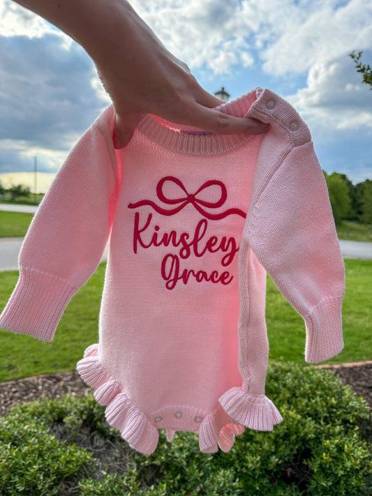 Newborn knit with ruffles