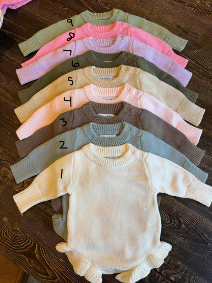 Newborn knit with ruffles