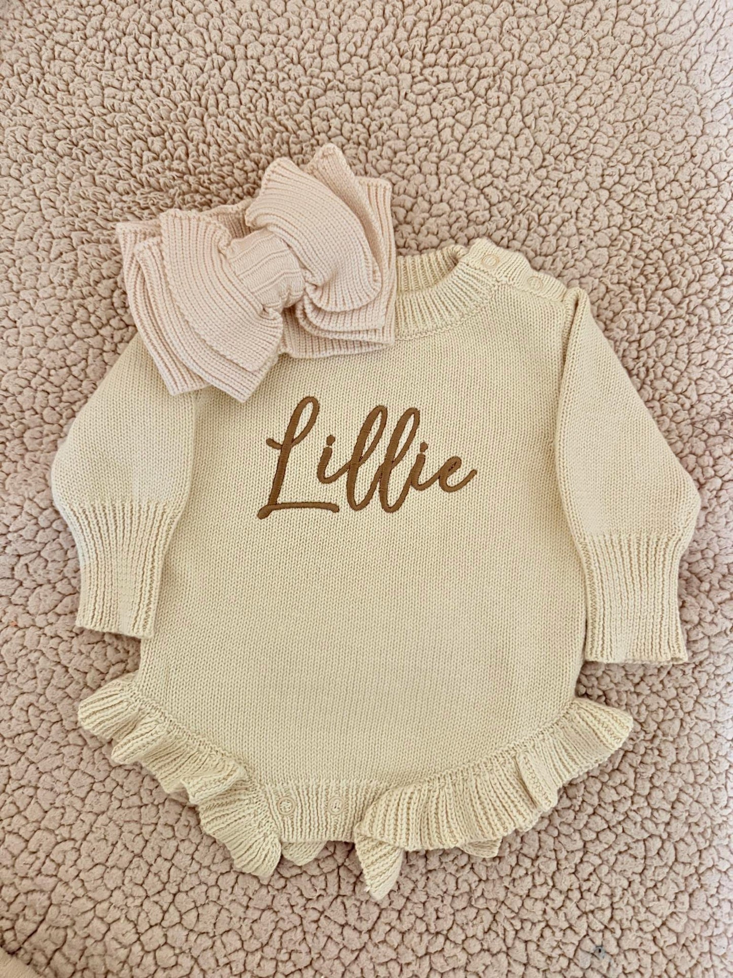 Newborn knit with ruffles