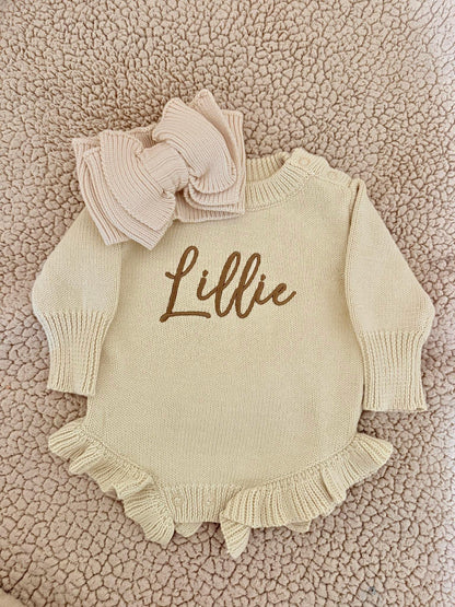 Newborn knit with ruffles