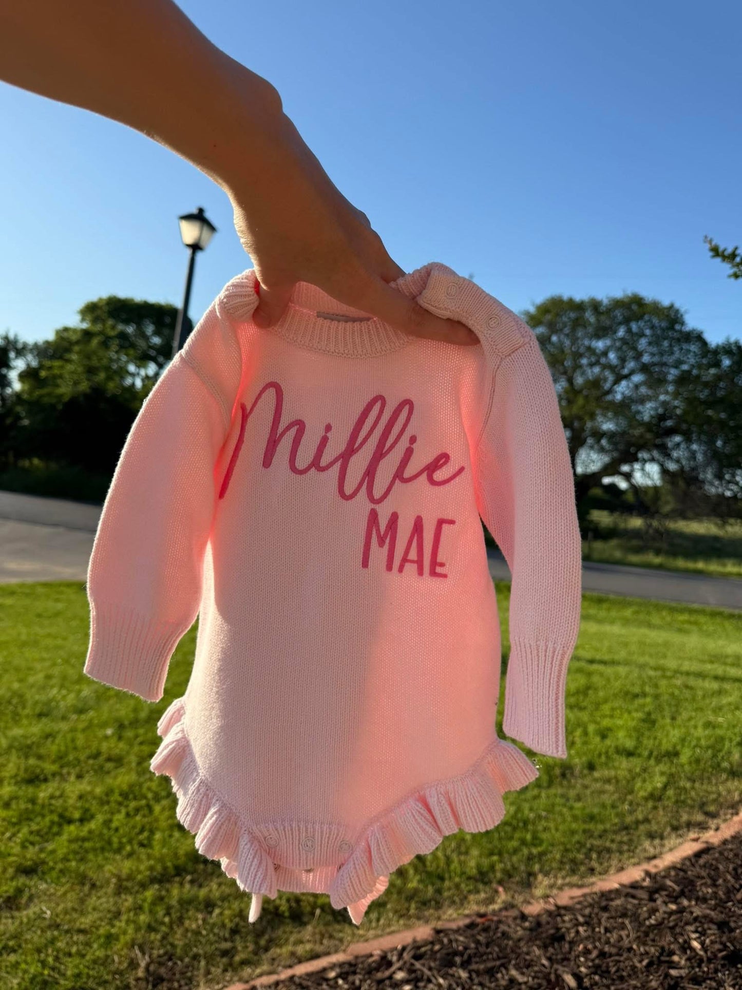 Newborn knit with ruffles