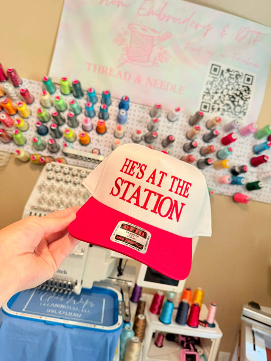 He’s at the station hat