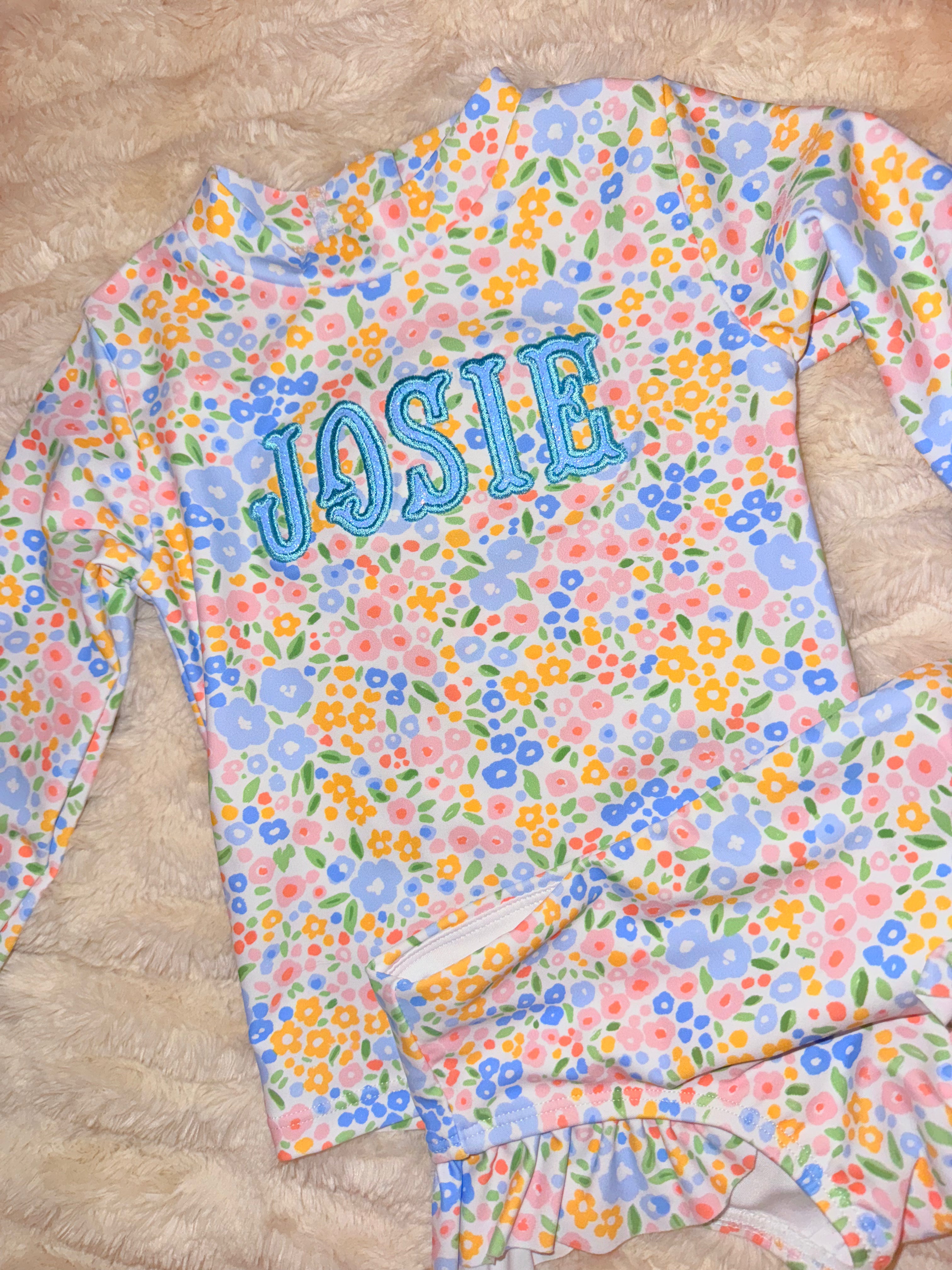 Floral embroidered swimsuit