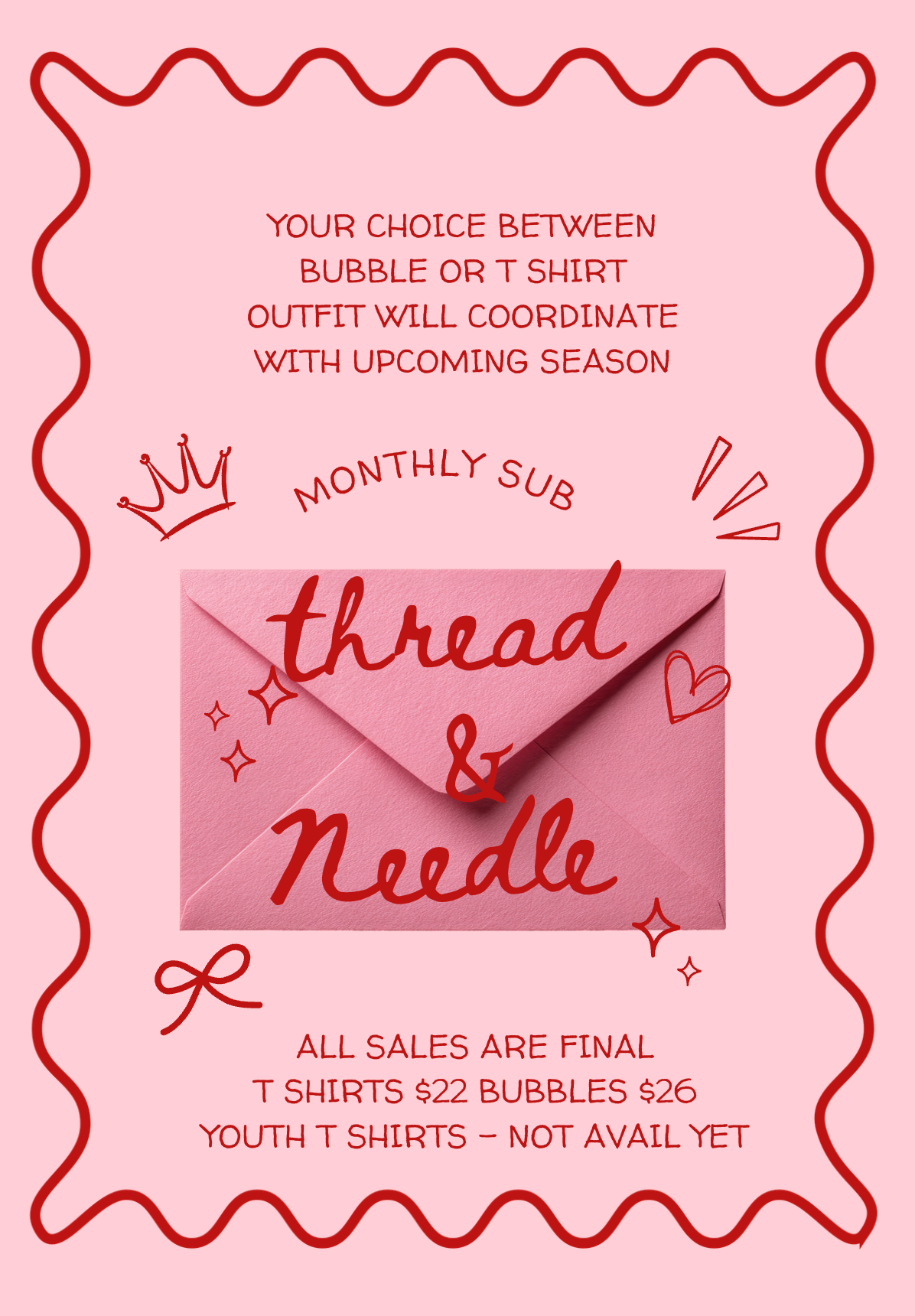 MONTHLY T SHIRT OR BUBBLE CLUB